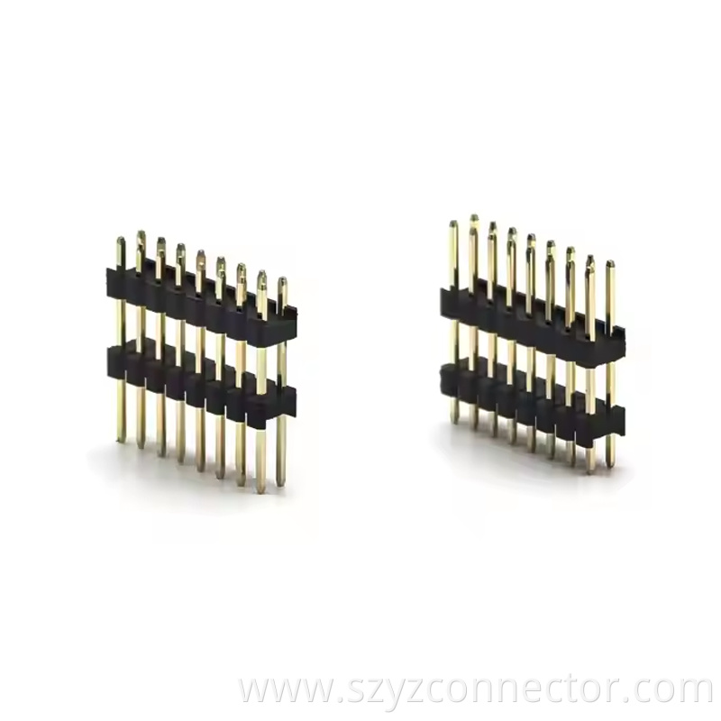 2.54mm Pitch Pin Header Dual Row Straight SQ0.64mm H2.5mm 28P (2)